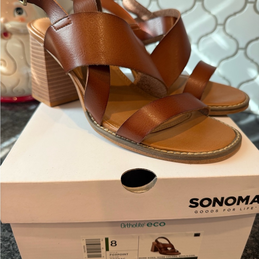 Sonoma Women's Tan Block Heel Sandals